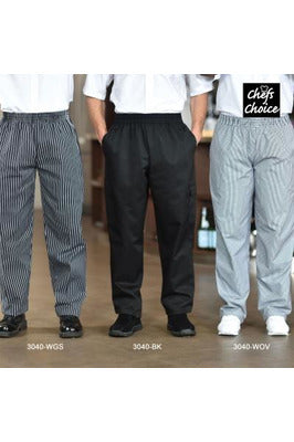 Baggy Chef Pants w/ Draw String, Black